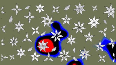 Organik elementler. Raster deseni. Suluboya etkisi. Botanik çizim deseni.