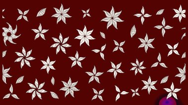 Kırmızı renklerde. Çiçek buketleriyle klasik bir eskiz şekli. Raster illüstrasyonu.