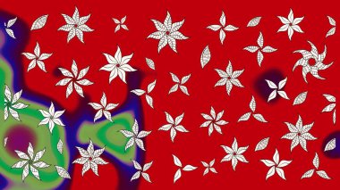 Yapraklı çizim şekli. Tekstil için figür. Davetiye ve kartpostal tasarımı için dekoratif çiçek unsurları. Poster ya da kapak için arka plan. Sevimli zarif çiçekler Raster illüstrasyonu.