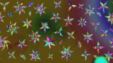 Suluboya çizimi. Çiçekli eskiz deseni. Yeşil renkli çiçekler. El çizimi.