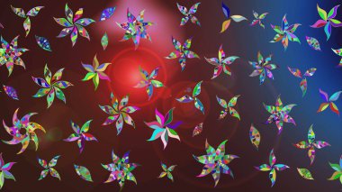 Raster illüstrasyonu. Raster. Eski usul. Tomurcukları çiçek olan sevimli bir çiçek deseni. Eskiz geçmişi. Kumaş, tekstil ve duvar kağıdı baskısı için..