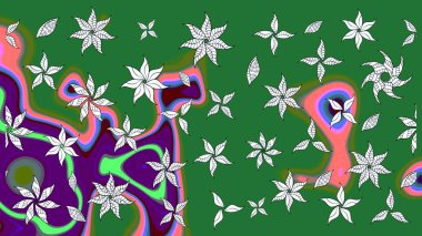 Çiçekli yeşil renkte bir çiçek deseni çiz. Suluboya tarzında yeşil renkte çiçekler.