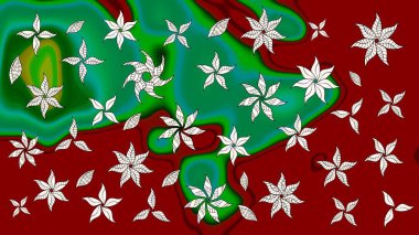 Hediye ambalaj kağıdı, tebrik kartları, posterler ve pankart tasarımı. Kırmızı renkte çiçekler. Raster düz çiçek çizim deseni.