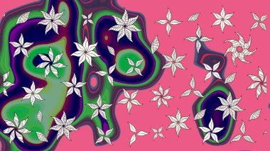 Raster illüstrasyonu. Pembe renkli güzel bir tekstil. Suluboya çiçekli çiçek deseni.