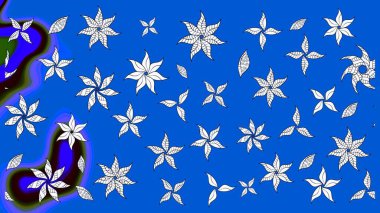 Üzerinde gelincikler ve vadi zambakları olan renkli çiçek desenli nakış deseni. Tekstil tasarımı için mavi renkli geleneksel halk çiçekleri buketi.