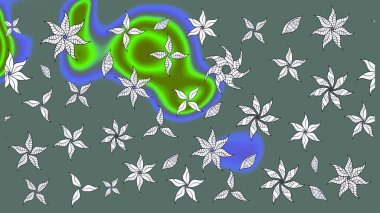 Şirin çiçekler. Çizgi çizimi kalıbı. Raster Moda kumaş deseni.