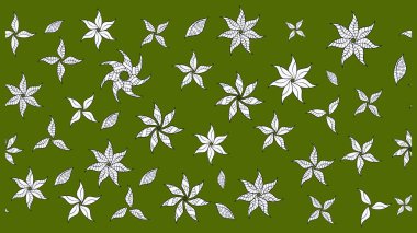 Karalama çiçekleri çizim kalıbı. Sanat, çiçeklere ilham verir ve arka plan bırakır. Yeşil el çizimi desen. Raster deseni.