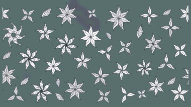 Çiçek desenli eskiz, darbeler, sıçramalar, yaz çiçekleri. Tarafsız renklerde çiçekler. Raster illüstrasyonu.