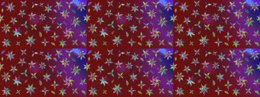 Asya tekstil tarzında. Renkli Bahar Teması eskiz kalıbı. Raster illüstrasyonu. Düz Çiçek Elementleri Tasarımı. Güzel kumaş deseni. Çiçek desenini çiz.