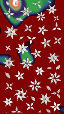 Vadinin çiçekleri kırmızı renklerde. Raster çiçek desenleri çiziyor..