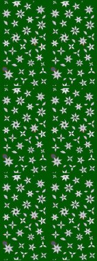 Raster illüstrasyonundaki çiçek desenli çizim. Yeşil renkli çiçekler. Renkli Yaz Temalı eskiz kalıbı. Düz Çiçek Elementleri Tasarımı.