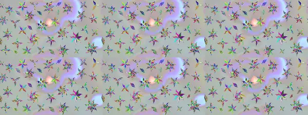 Raster illüstrasyonu. Şatafatlı bahar bahçesi dokusu. Çiçek deseni. Çiçek çizimi arkaplanı.