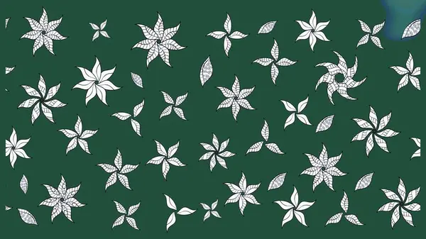 Yeşil renkte güzel bir tekstil. Suluboya çiçekli çiçek deseni. Raster illüstrasyonu.