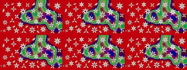 Raster. Zarif, parlak ve kırmızı çiçek desenli eskiz. Sabıka baskıları, bebek kıyafetleri, duvar kâğıtları, paket kutuları vb..