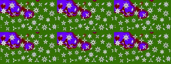 Çiçek deseni. Renkli Bahar Teması eskiz kalıbı. Raster güzel kumaş deseni çiziyor. Düz Çiçek Elementleri Tasarımı.