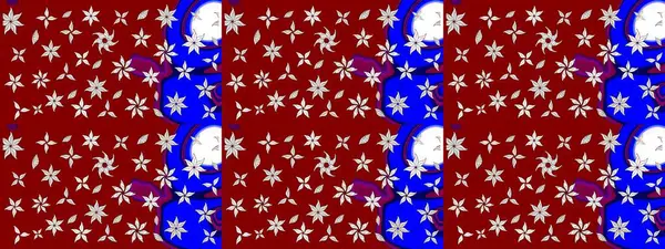 Raster illüstrasyonu. Küçük çiçekli yay deseni çiz. Suluboya stilinde kırmızı renkler üzerine.