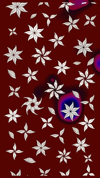 Çiçek duvar kağıdı. Renkli süs kenarı. Hint süsü. Çizim kalıbı. Raster illüstrasyonu. Kırmızı renklerde.