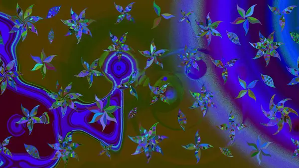 Parlak renkli çiçekleri ve kahverengi renkli yaprakları olan harika bir çiçek deseni. Modern çiçek arkaplanı. Moda baskıları için zarif bir şablon. Halk stili.