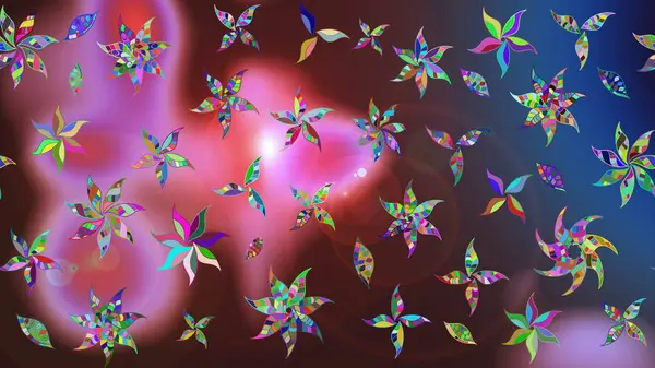 Küçük çiçekli şirin bir desen. Çiçek ve yapraklı çiçek deseni. Raster illüstrasyonu.