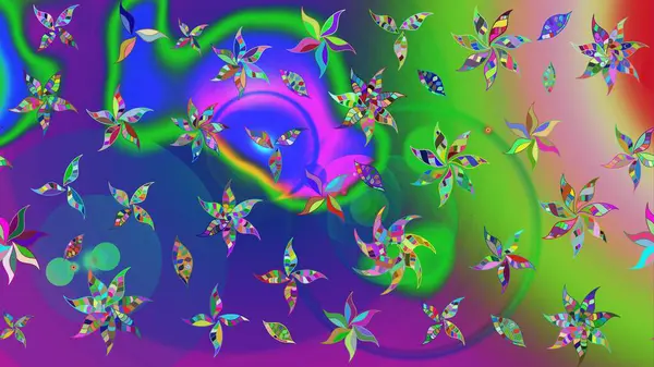 Çiçek deseni. Renkli Bahar Teması eskiz kalıbı. Raster güzel kumaş deseni çiziyor. Düz Çiçek Elementleri Tasarımı.