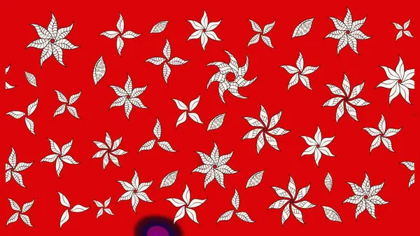 Kırmızı renklerde. Raster illüstrasyonu. Kırmızı renkte kırmızı papatya deseni.