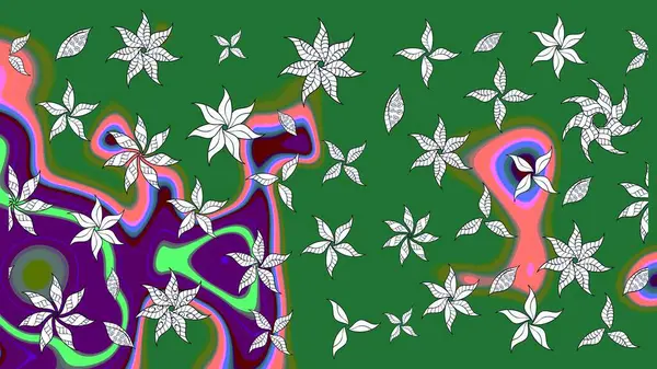 Çiçekli yeşil renkte bir çiçek deseni çiz. Suluboya tarzında yeşil renkte çiçekler.