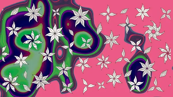 Raster illüstrasyonu. Pembe renkli güzel bir tekstil. Suluboya çiçekli çiçek deseni.