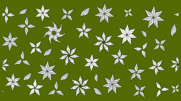 Karalama çiçekleri çizim kalıbı. Sanat, çiçeklere ilham verir ve arka plan bırakır. Yeşil el çizimi desen. Raster deseni.