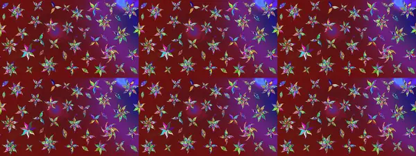 Asya tekstil tarzında. Renkli Bahar Teması eskiz kalıbı. Raster illüstrasyonu. Düz Çiçek Elementleri Tasarımı. Güzel kumaş deseni. Çiçek desenini çiz.