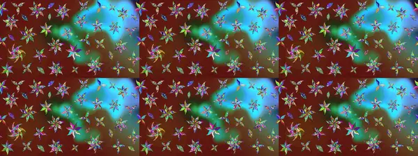 Nazikçe, güzel çiçek arkaplanı. Çiçekli karalama şeklinde Raster çiçek deseni. Kahverengi renkte çiçekler.