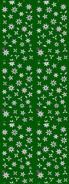 Raster illüstrasyonundaki çiçek desenli çizim. Yeşil renkli çiçekler. Renkli Yaz Temalı eskiz kalıbı. Düz Çiçek Elementleri Tasarımı.