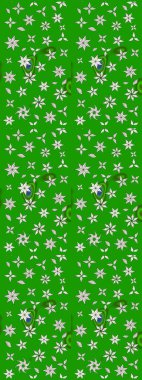 3D çiçekler, eskiz. Raster illüstrasyonu. Yeşil renklerde.