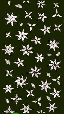 Gri renklerde bahar çiçekleri. Raster illüstrasyonu. Raster çiçek desenli ve çiçekli..