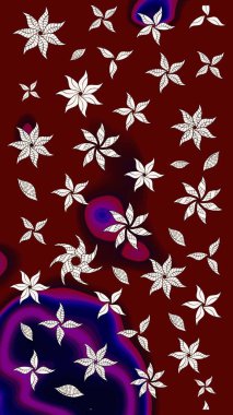 El çizimi Raster çizimi. Çizim çiçek deseni duvar kağıdı, web sitesi arka planı, ambalaj kağıdı, davetiye, broşür, afiş veya web sitesi için kullanılabilir. Parlak elementlerin.