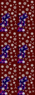 Kırmızı renkte etnik çiçeklerle süslenmiş zarif bir eskiz şekli. Raster Çiçek İllüstrasyonu güzel tekstil..