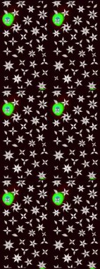 Küçük çiçekteki sevimli çiçek deseni. Siyah renkli çiçekler. Raster illüstrasyonu.