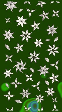 Renkli grunge soyut arkaplanı koloyeşil çiçeklerle süslüyor. Nakış desenli çiçek deseni. İzler, kumaş, duvar kağıtları, tekstil için raster dokusu.