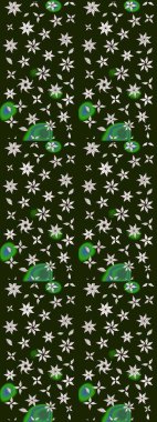 Güzel karalamalı çiçek desenli çizim. Küçük çiçekteki sevimli çiçek deseni. Raster illüstrasyonu. Güzel kumaş deseni.