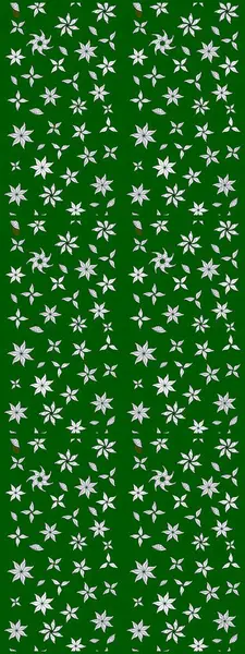 Raster düz çiçek çizim deseni. Hediye ambalaj kağıdı, tebrik kartları, posterler ve pankart tasarımı. Yeşil renkte çiçekler.