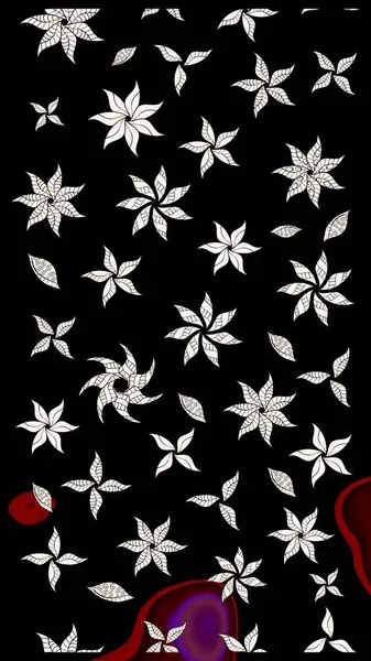 Raster illüstrasyonu. Şirin karalamalı çiçek desenli çizim. Eskiz tarzı siyah renkler. El yapımı çiçek ve bitki koleksiyonu. Raster illüstrasyonu.