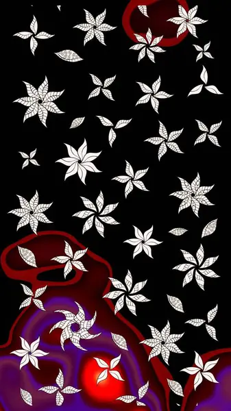 Klasik tropikal doğal elementlerin suluboya seti. Raster illüstrasyonu. Egzotik çiçekler, botanik parlak klasik siyah renkler.