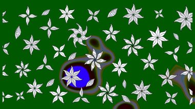 Sevimli çiçek raster deseni. Yeşil renkli çiçekler. Sketch Colour Spring Theme eskiz kalıbı. Düz Çiçek Elementleri Tasarımı.