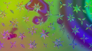 Tekrarlayan çiçek arkaplanı, zarif yeşil çiçek duvar kağıdı. Yeşil renkler üzerine çiçek desenli çizimler, el yapımı papatyalar, papatyalar..