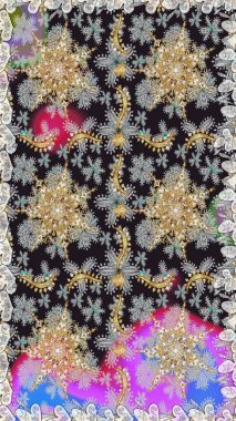 Klasik klasik klasik arka plan. Kusursuz klasik raster grisi ve altın desenli. Geleneksel oryantasyon süsü.