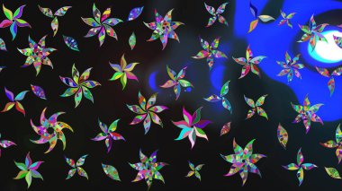 Raster illüstrasyonu. Güzel kumaş deseni. Gri renklerde. Raster illüstrasyonunda çiçek deseni çizimi.