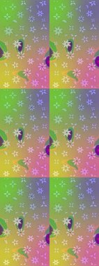 Çiçek deseni. Raster güzel kumaş deseni çiziyor. Renkli Bahar Teması eskiz kalıbı. Düz Çiçek Elementleri Tasarımı.