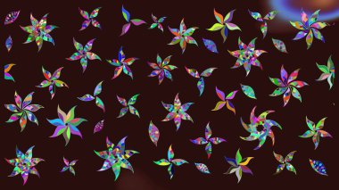 Çiçek deseni. Chichi 'nin kumaş kalıbını çiz. Raster illüstrasyonu. Renkli Bahar Teması eskiz kalıbı. Düz Çiçek Elementleri Tasarımı.