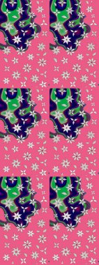 Güzel karalamalı çiçek desenli çizim. Güzel kumaş deseni. Küçük çiçekteki sevimli çiçek deseni. Raster illüstrasyonu.