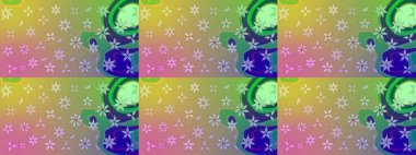 Motley illüstrasyonu. Tarafsız çiçekli bahar çiçekleri. Moda baskıları için zarif bir şablon. Küçük renkli çiçekler. Küçük çiçekte şirin desenler.