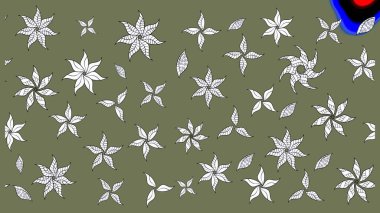 Taslak dekoratif arka plan, çiçek mandala. Çiçek. Raster illüstrasyonu. Yeşil renklerde.